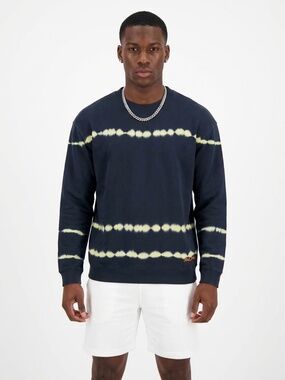 Scotch & Soda Tie Dye Navy Blue Crewneck Sweatshirt Men's Large Amsterdam